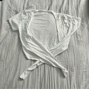 White Front Tie Shirt